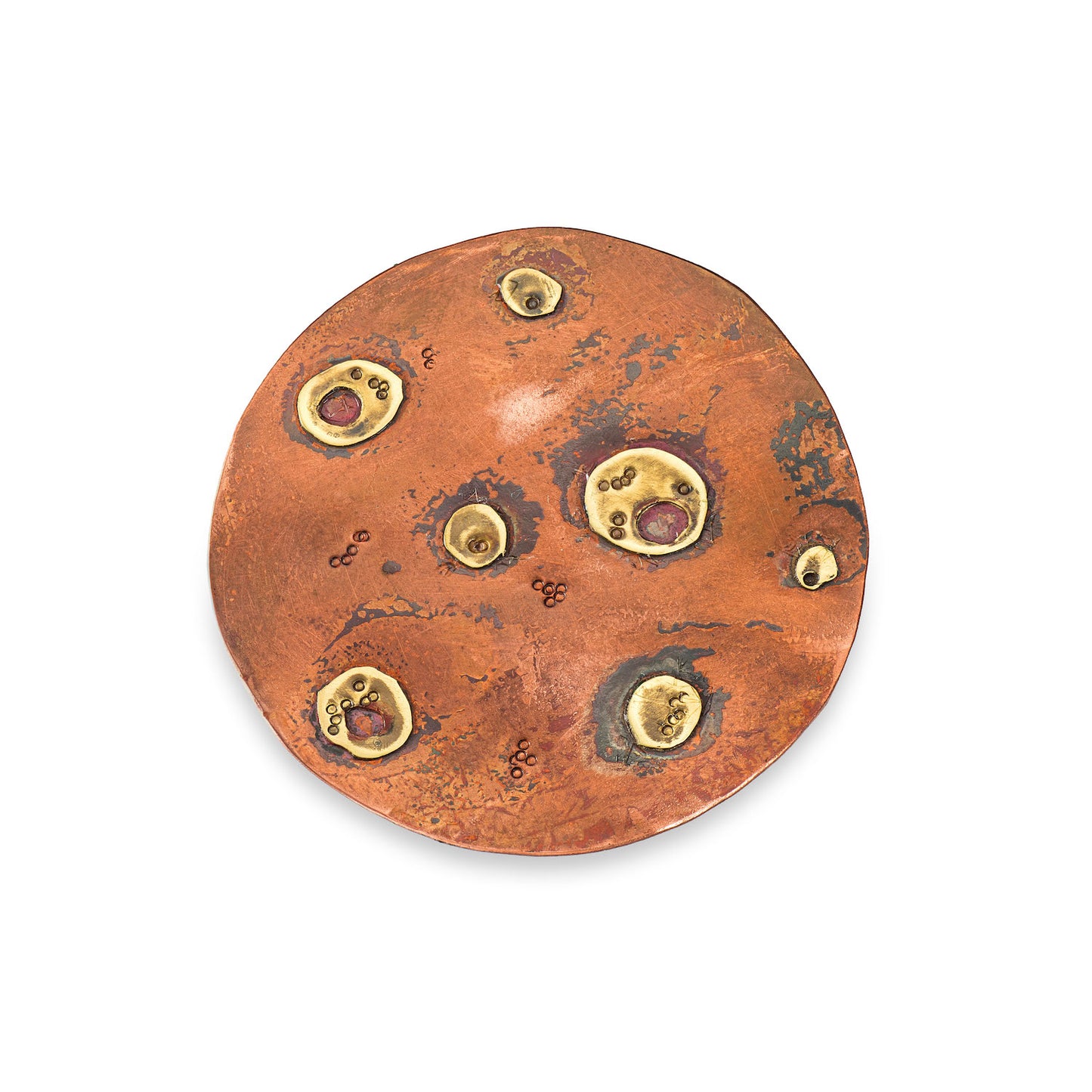 Rectangular Dangling Copper Crater Earrings