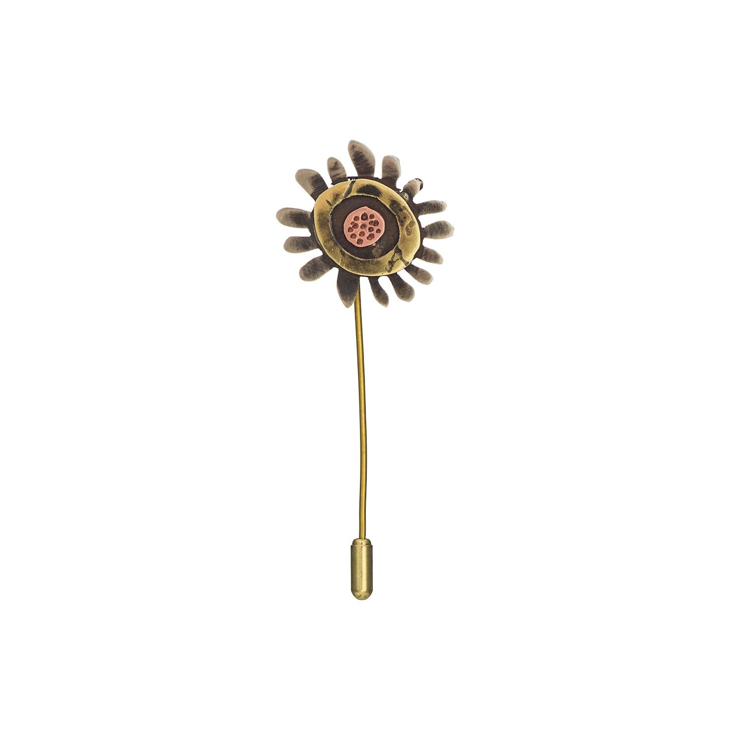 Sea Anemone Pin – Layered Copper & Brass Brooch | Hand-Cut, Textured, Cornwall Jewellery (Copy)