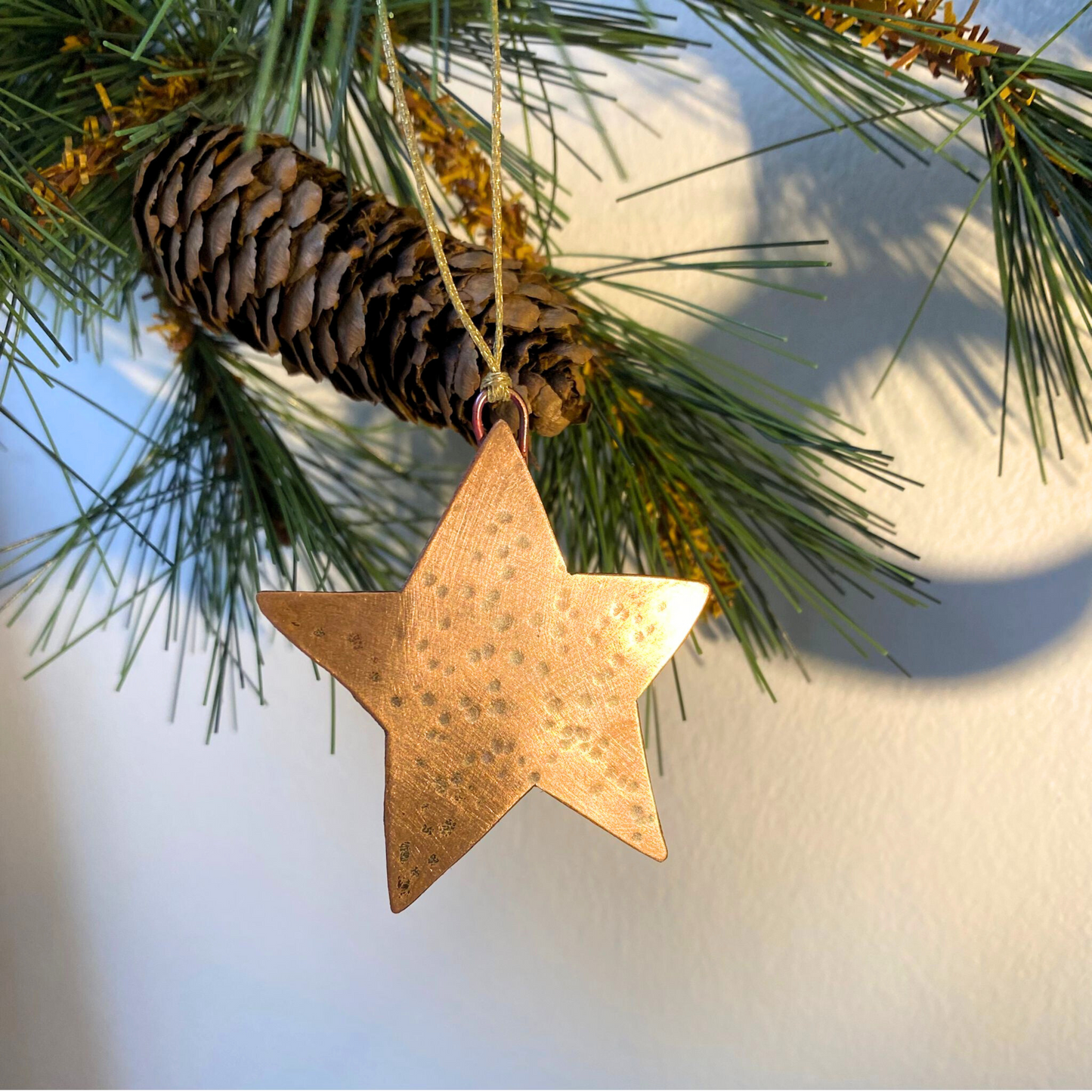 Planished Copper Star Decoration