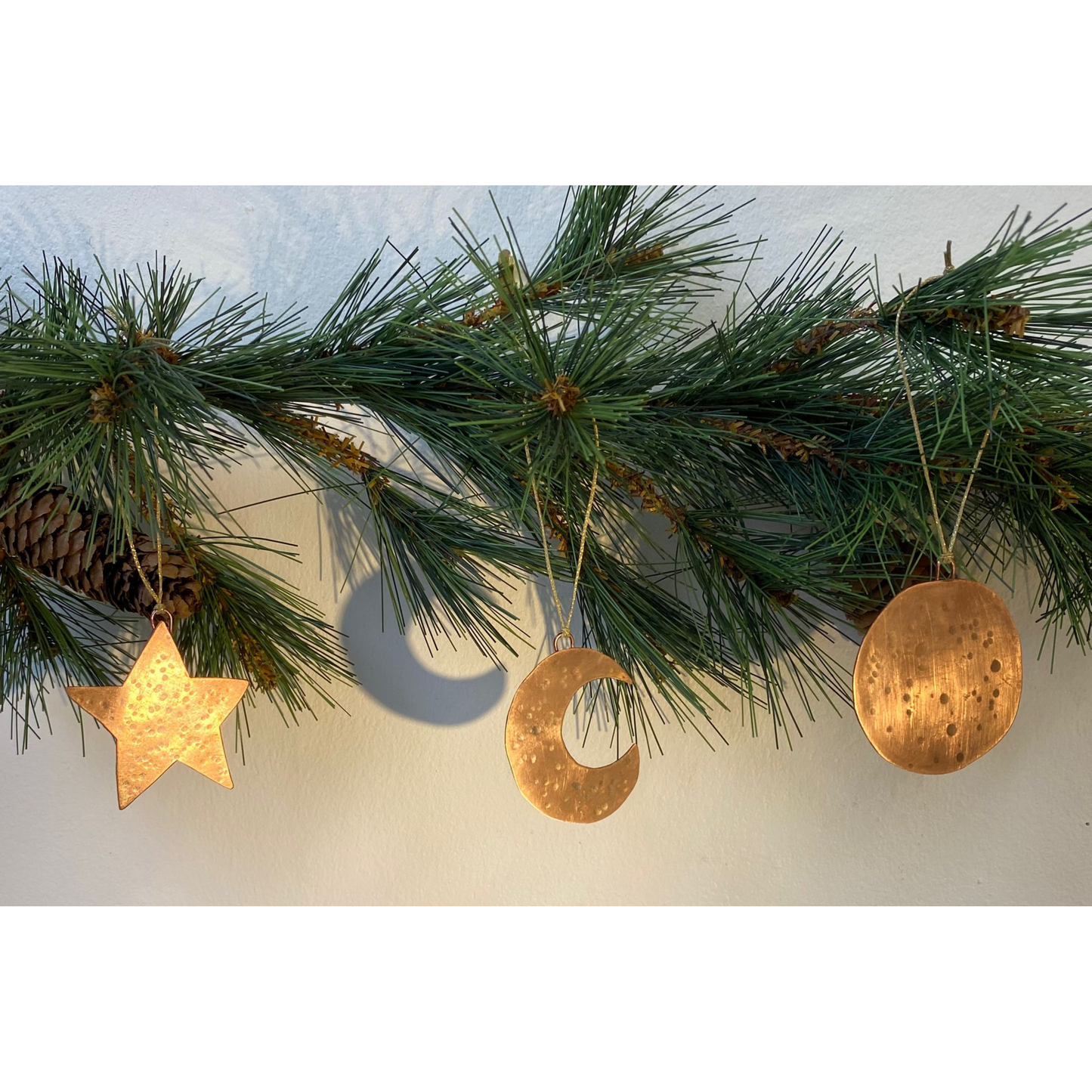 Planished Copper Half Moon Decoration