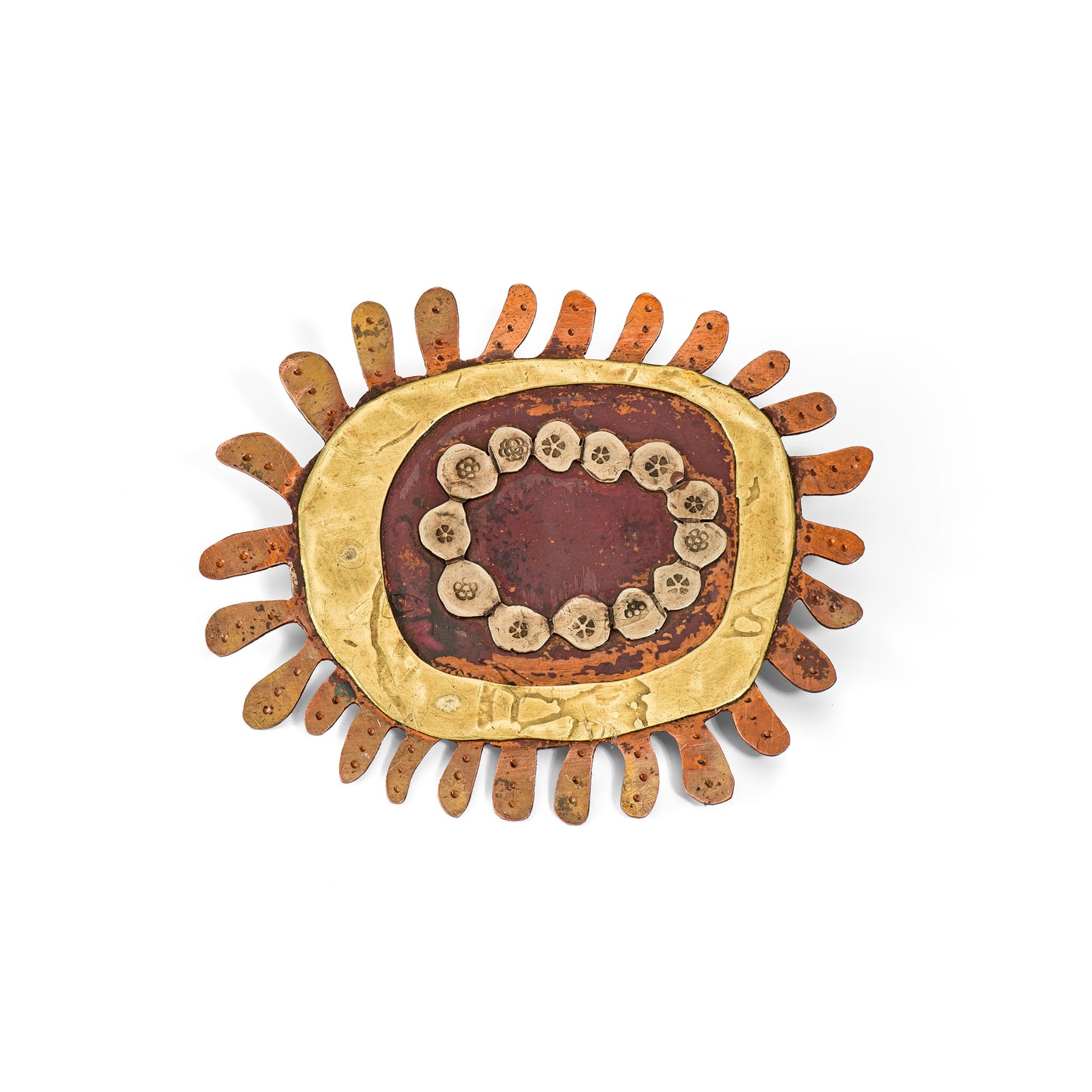 Sea Anemone Brooch - Copper, Brass and Nickel Silver