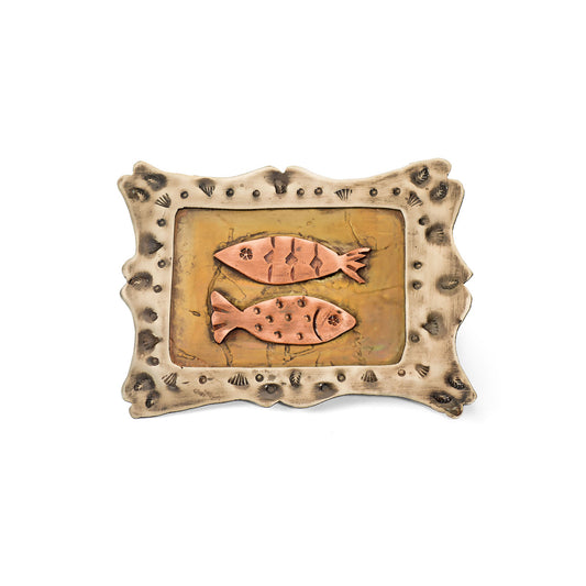 This Way & That Fish Brooch – Handcrafted Statement Pin in Nickel Silver, Copper & Brass