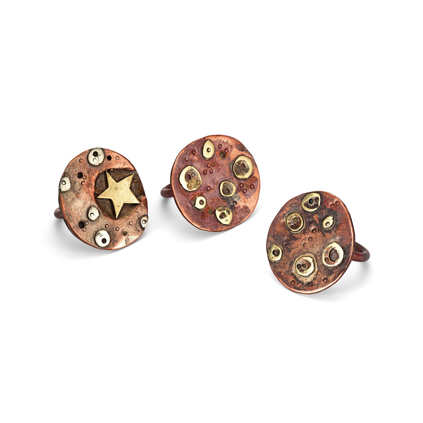 Full Moon Ring - Copper and Brass