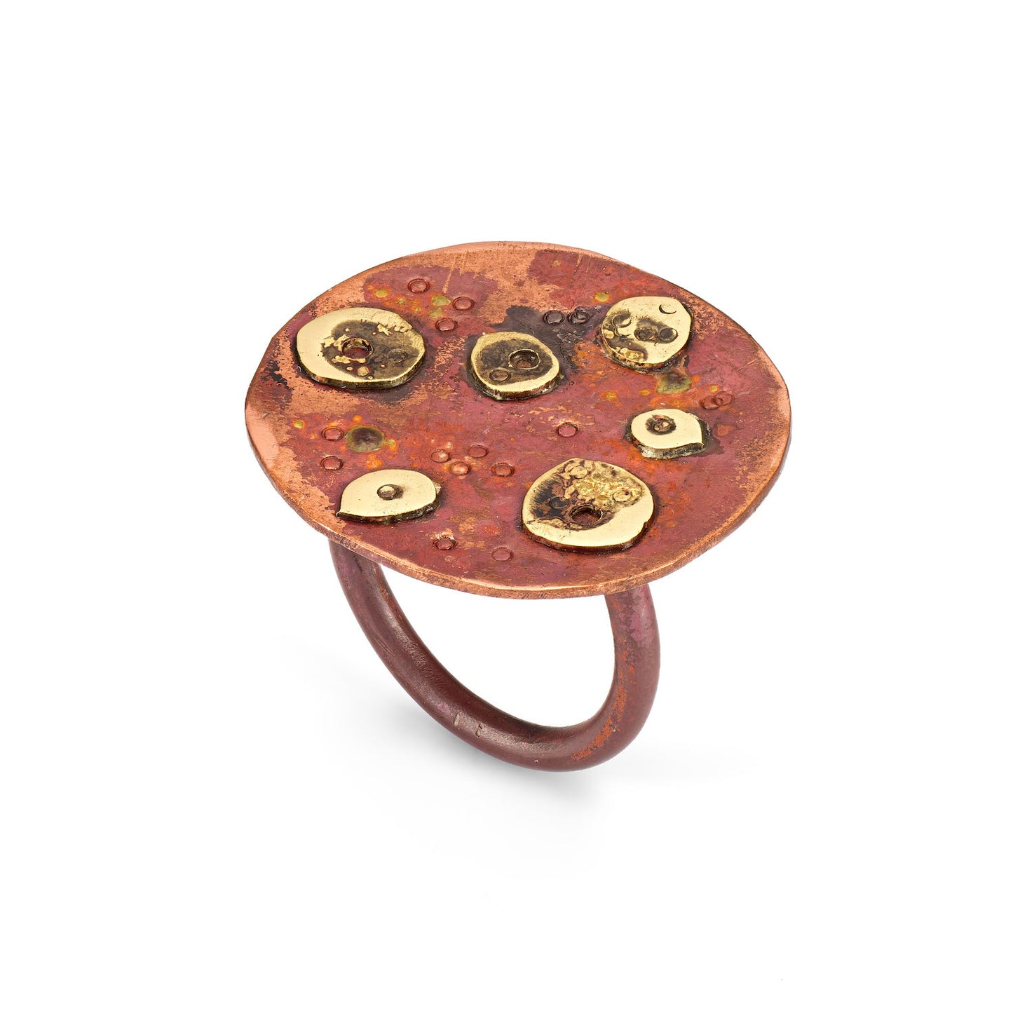 Rectangular Dangling Copper Crater Earrings