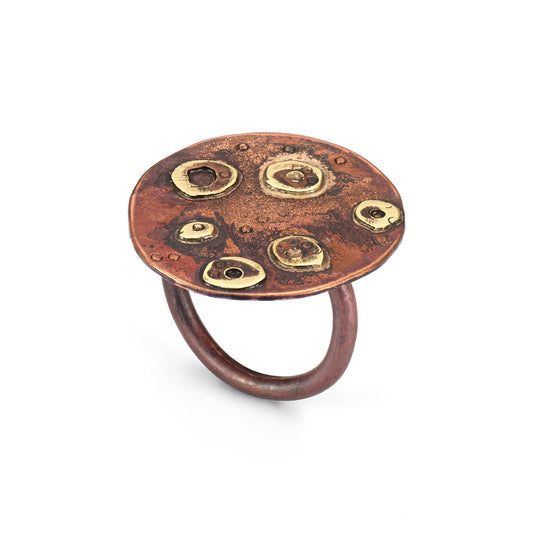 Full Moon Ring - Copper and Brass V2