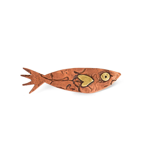 Seafolk Fish Brooch – Copper & Brass, One of a Kind
