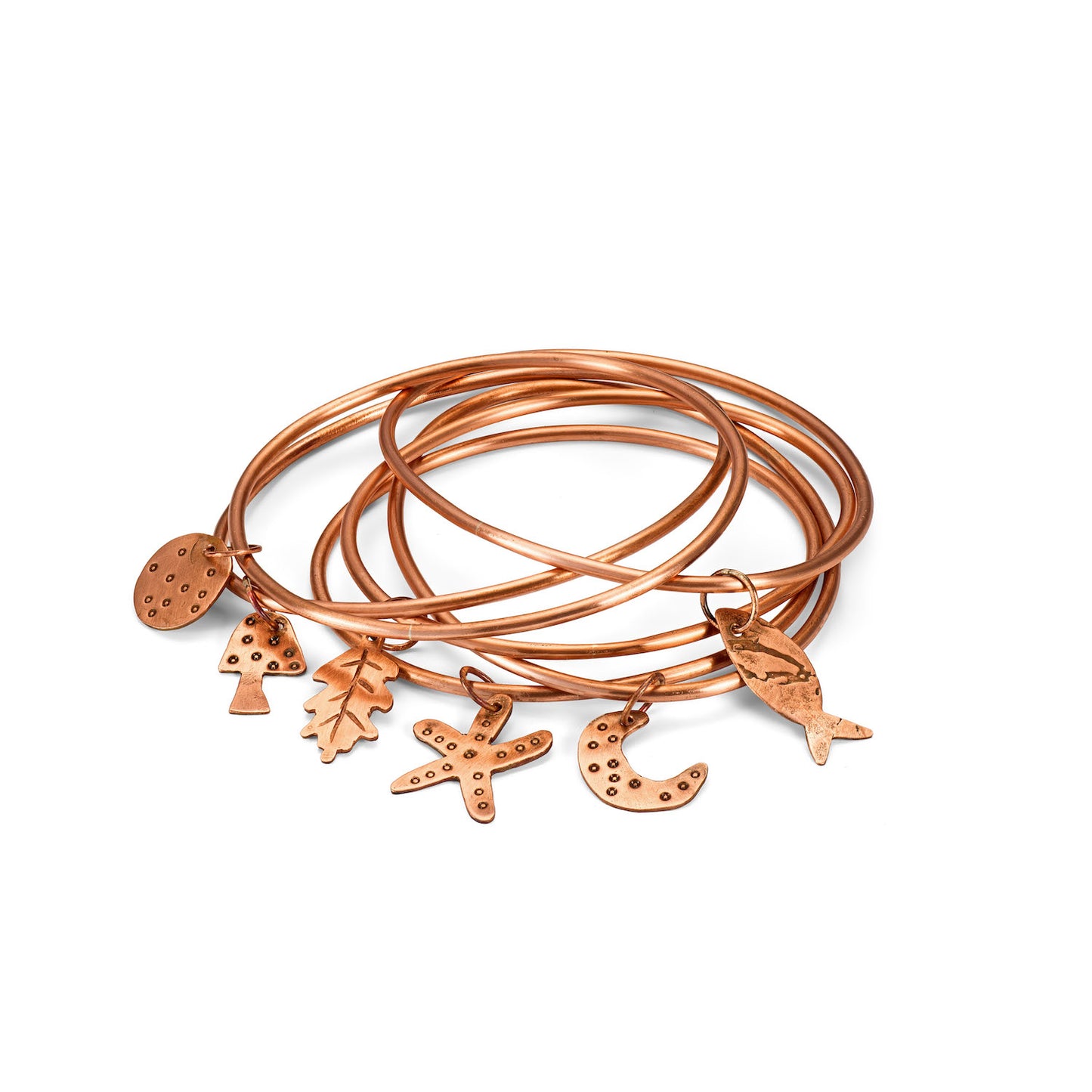 Rectangular Dangling Copper Crater Earrings