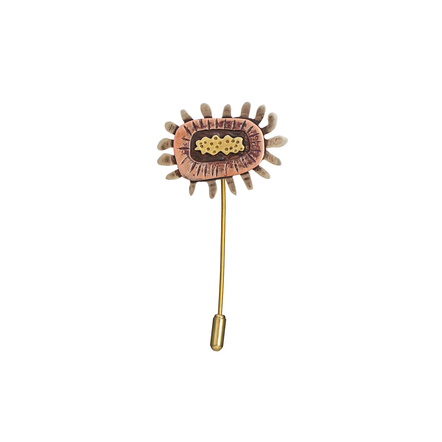 Sea Anemone Pin – Layered Copper & Brass Brooch | Hand-Cut, Textured, Cornwall Jewellery (Copy) (Copy)