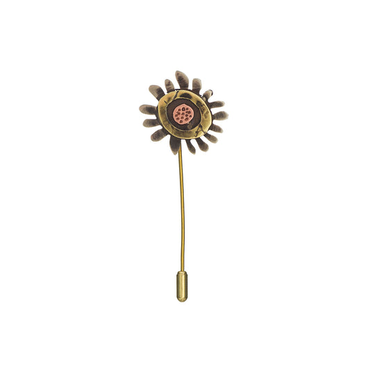 Sea Anemone Pin – Layered Copper & Brass Brooch | Hand-Cut, Textured, Cornwall Jewellery (Copy)