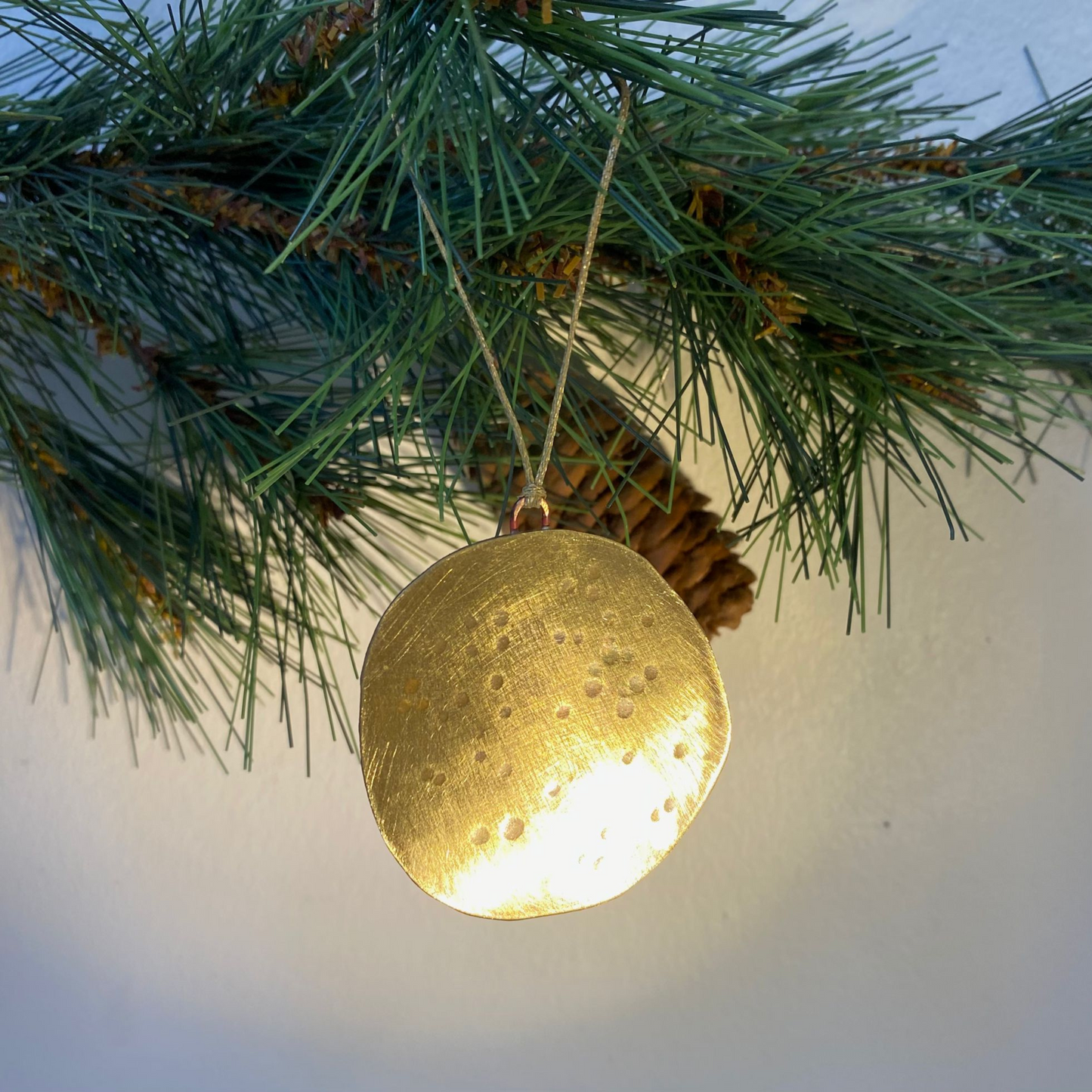 Planished Brass Full Moon Decoration