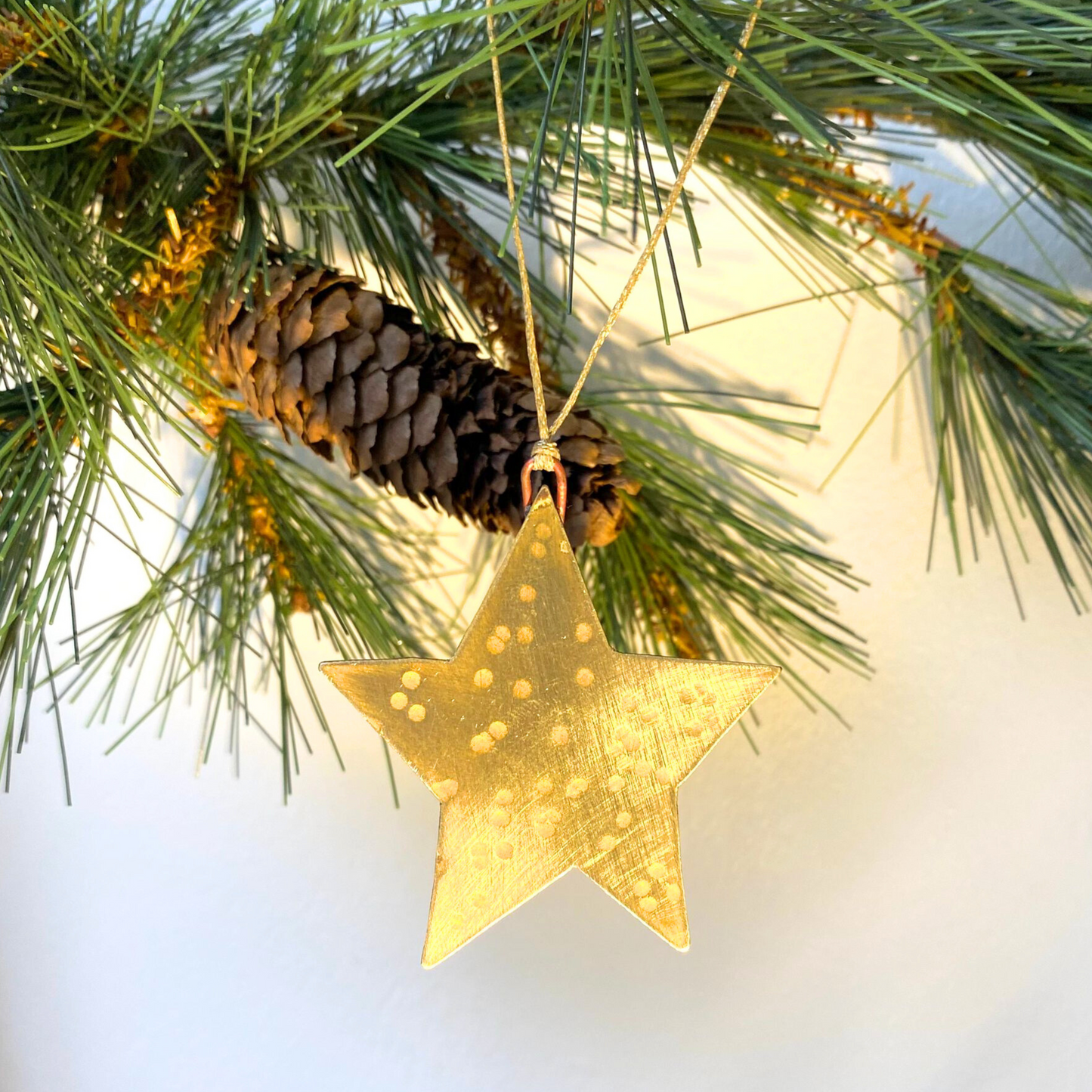 Planished Brass Star Decoration