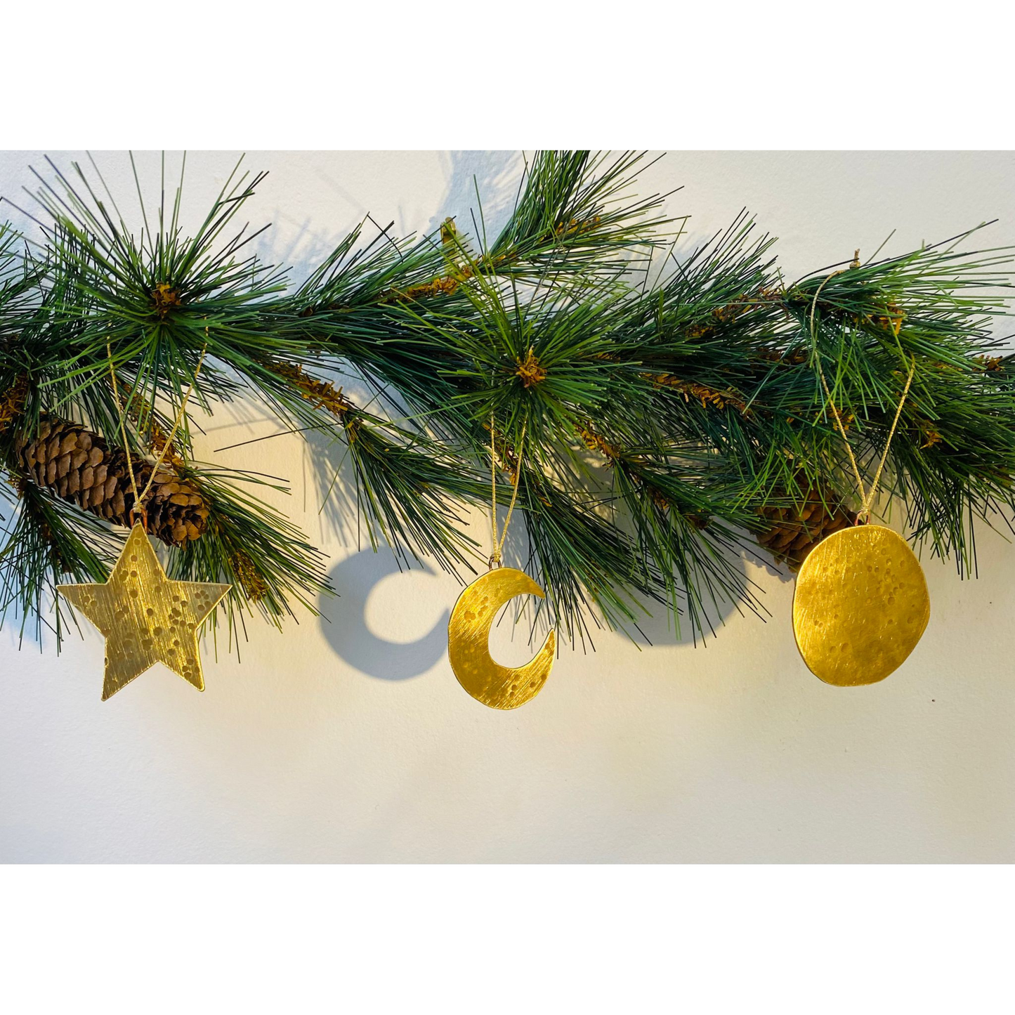 Planished Brass Full Moon Decoration