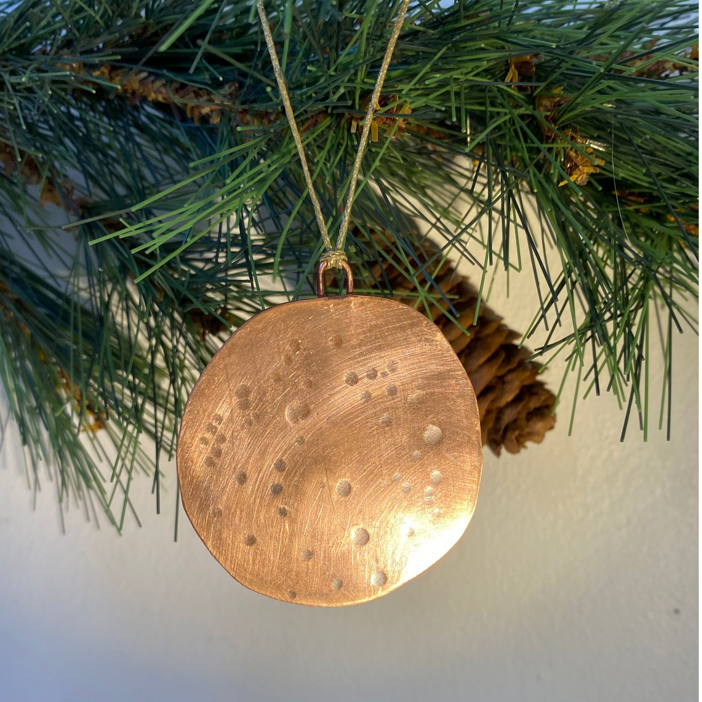 Planished Copper Full Moon Decoration