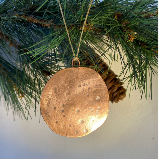 Planished Copper Full Moon Decoration
