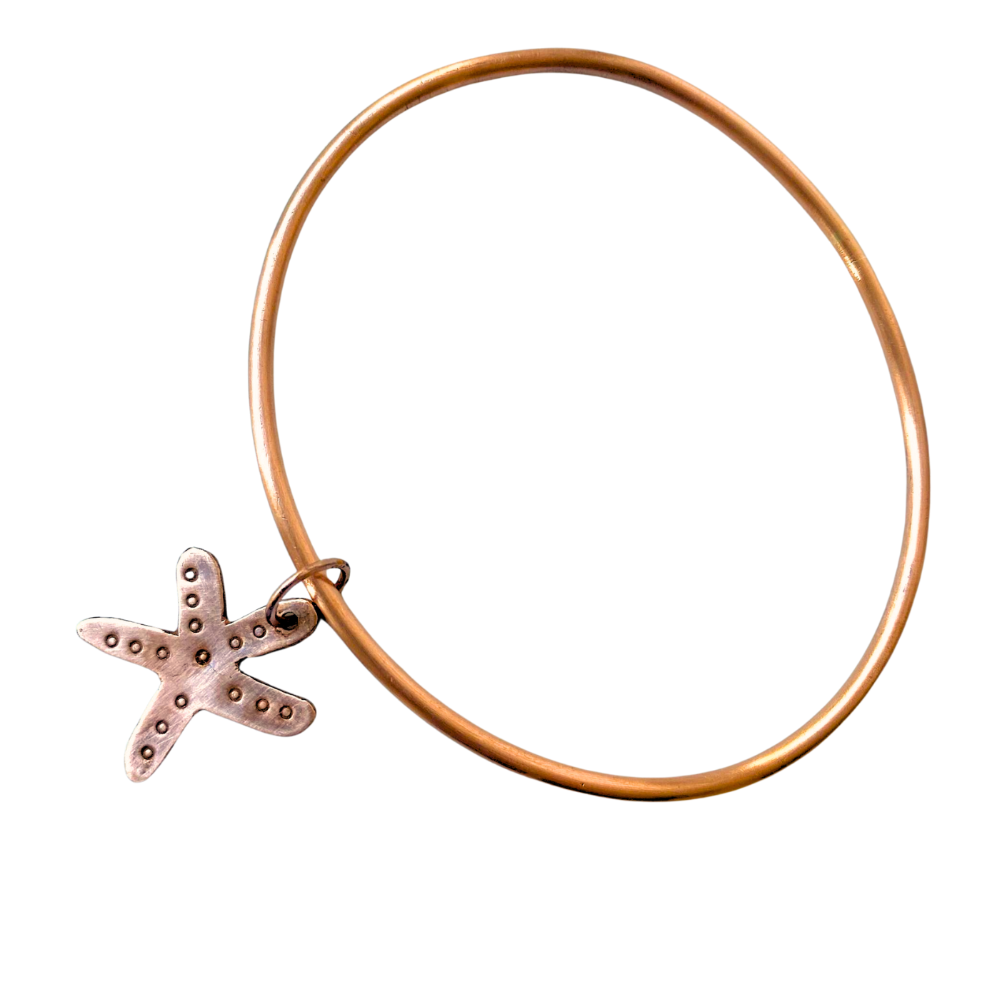 Copper Bangle with Copper Starfish Charm.