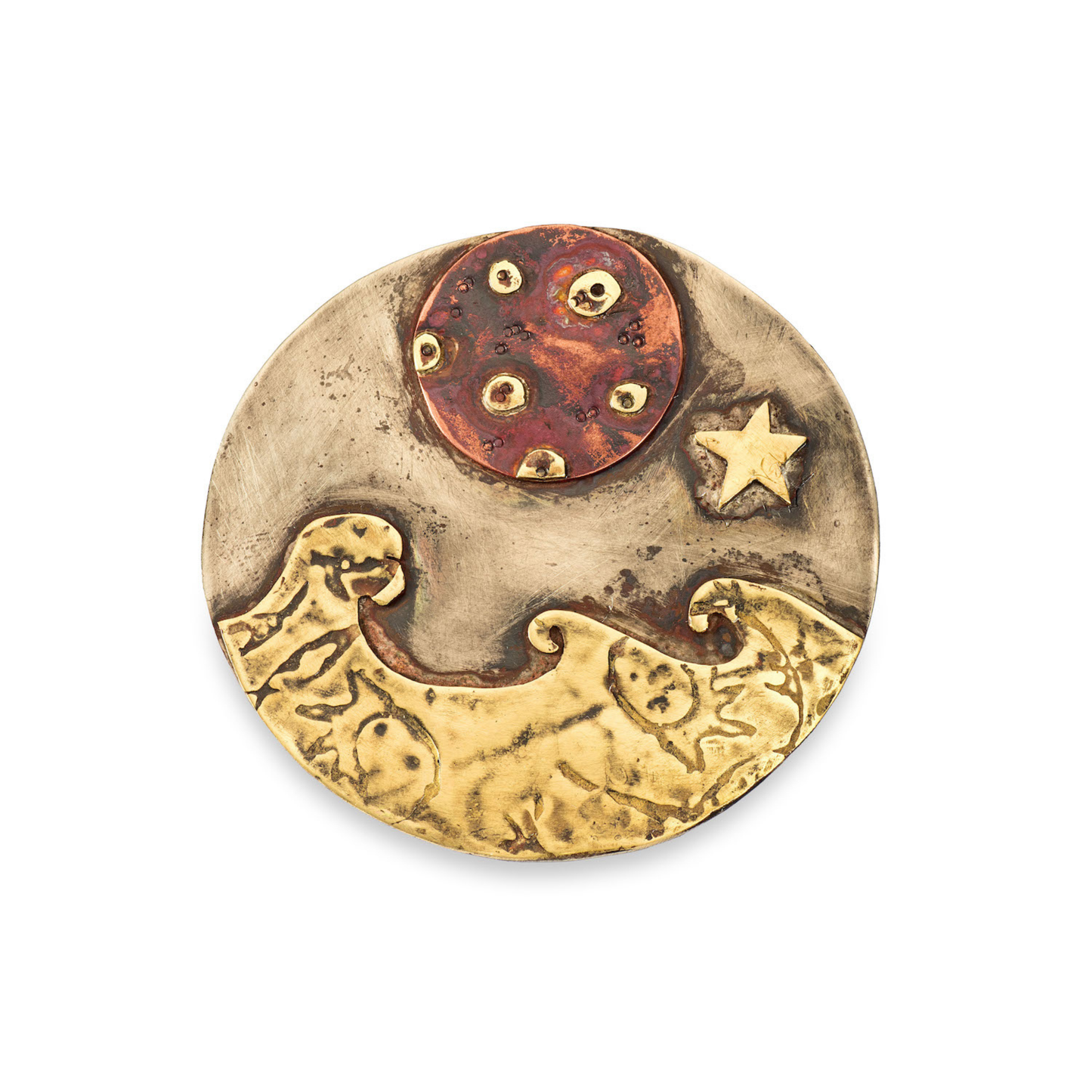 Full Moon Ring - Copper and Brass