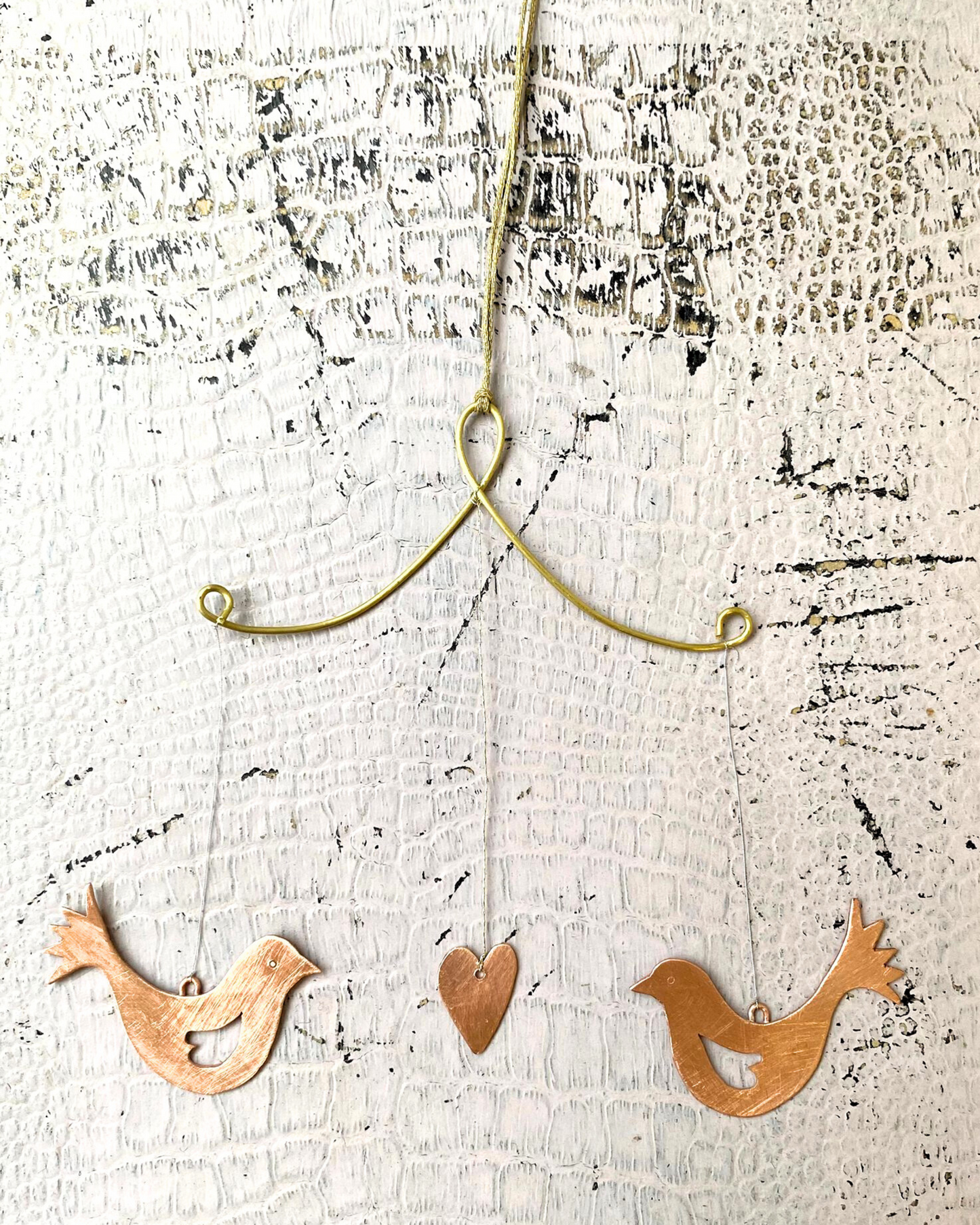 Copper and Brass Lovebirds Mobile