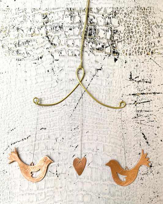 Copper and Brass Lovebirds Mobile