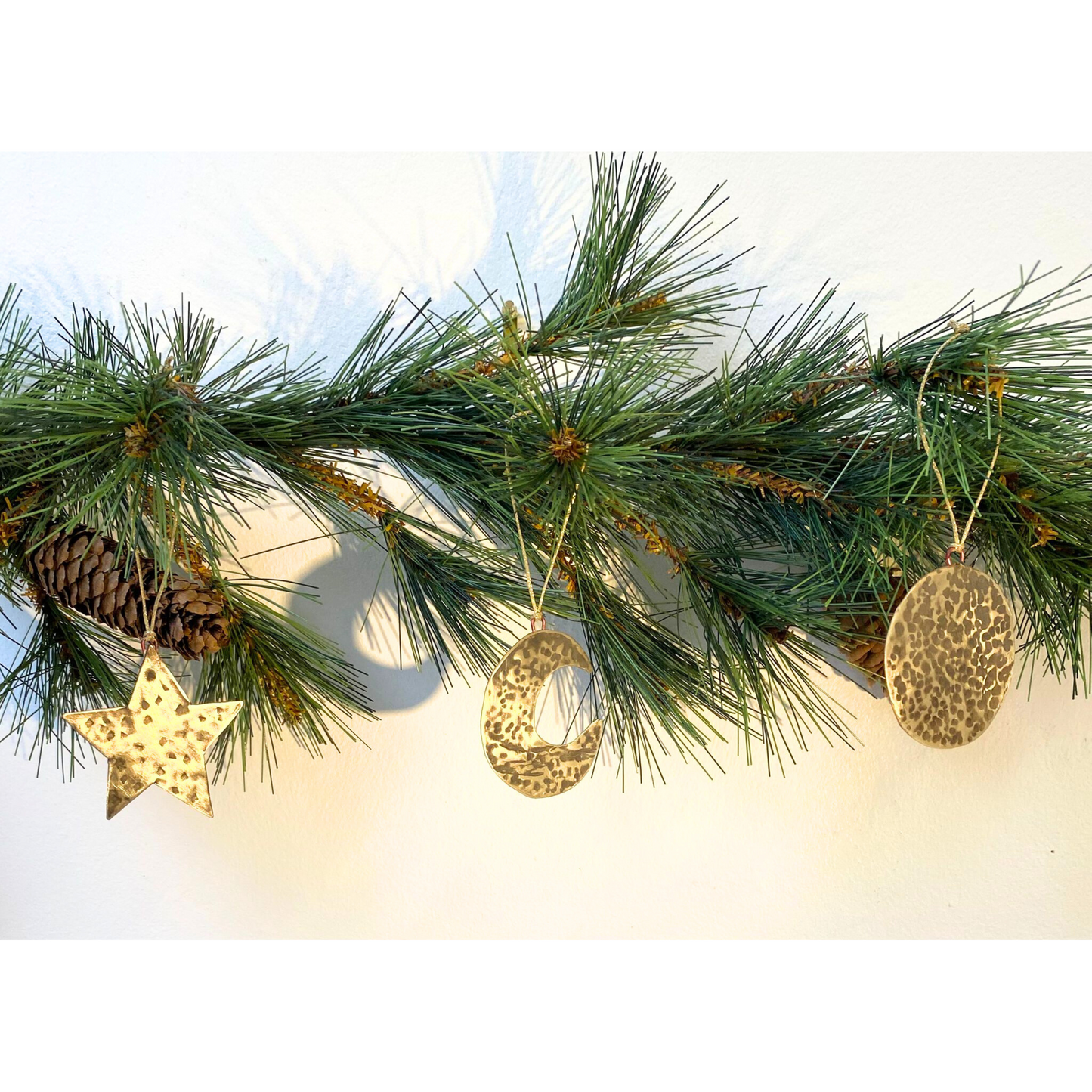 Planished Nickel Silver Full Moon Decoration