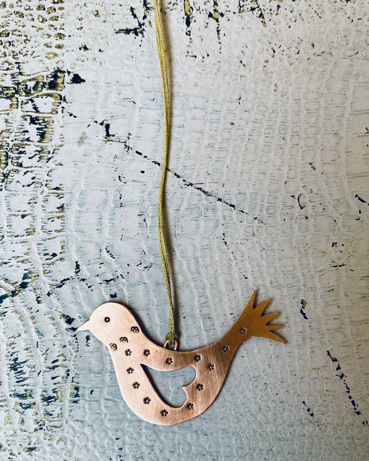 Copper Lovebird Decoration - Medium