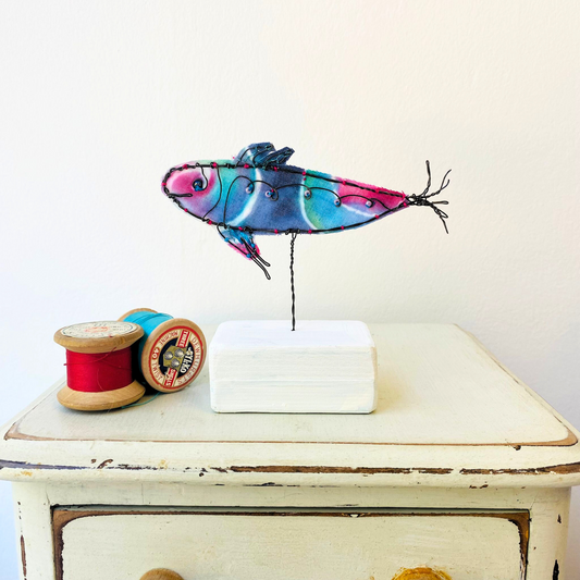 Wire and Textile Sardine Sculpture