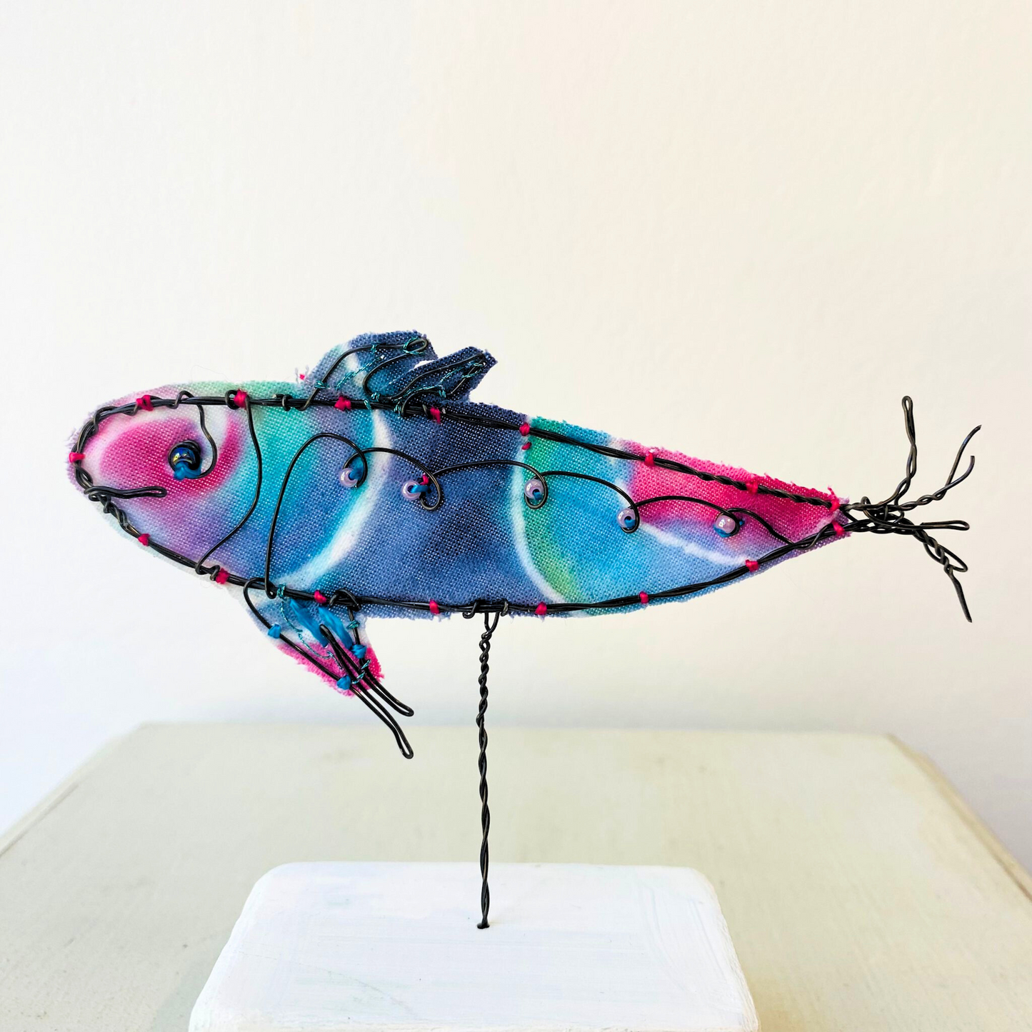 Wire and Textile Sardine Sculpture