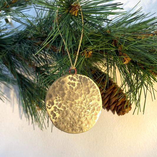 Planished Nickel Silver Full Moon Decoration