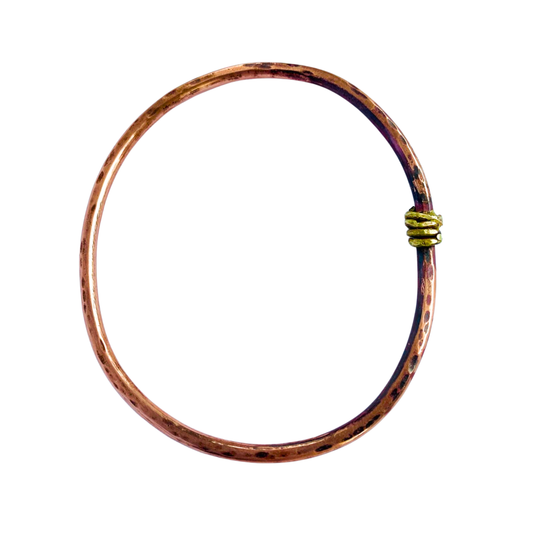 Tideline Copper & Brass Bangle - Textured and Patinated Jewellery Size S/M - Made to Order Item