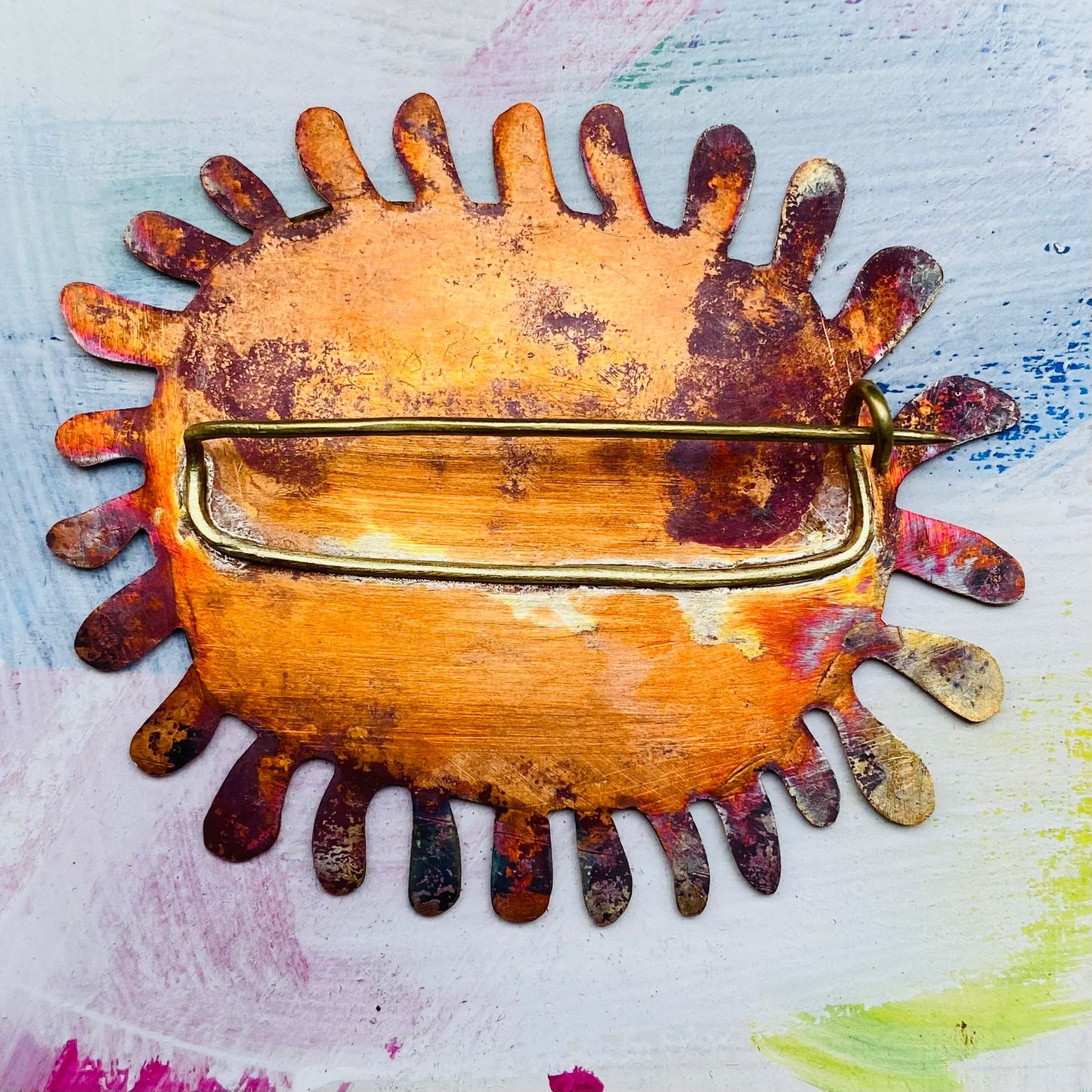 Sea Anemone Brooch - Copper, Brass and Nickel Silver